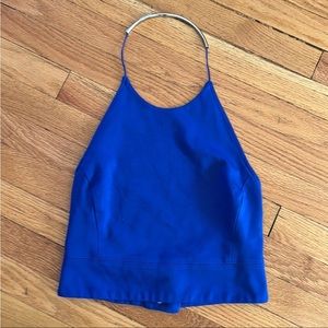 Aritzia Wilfred Halter Top with Metal Detail